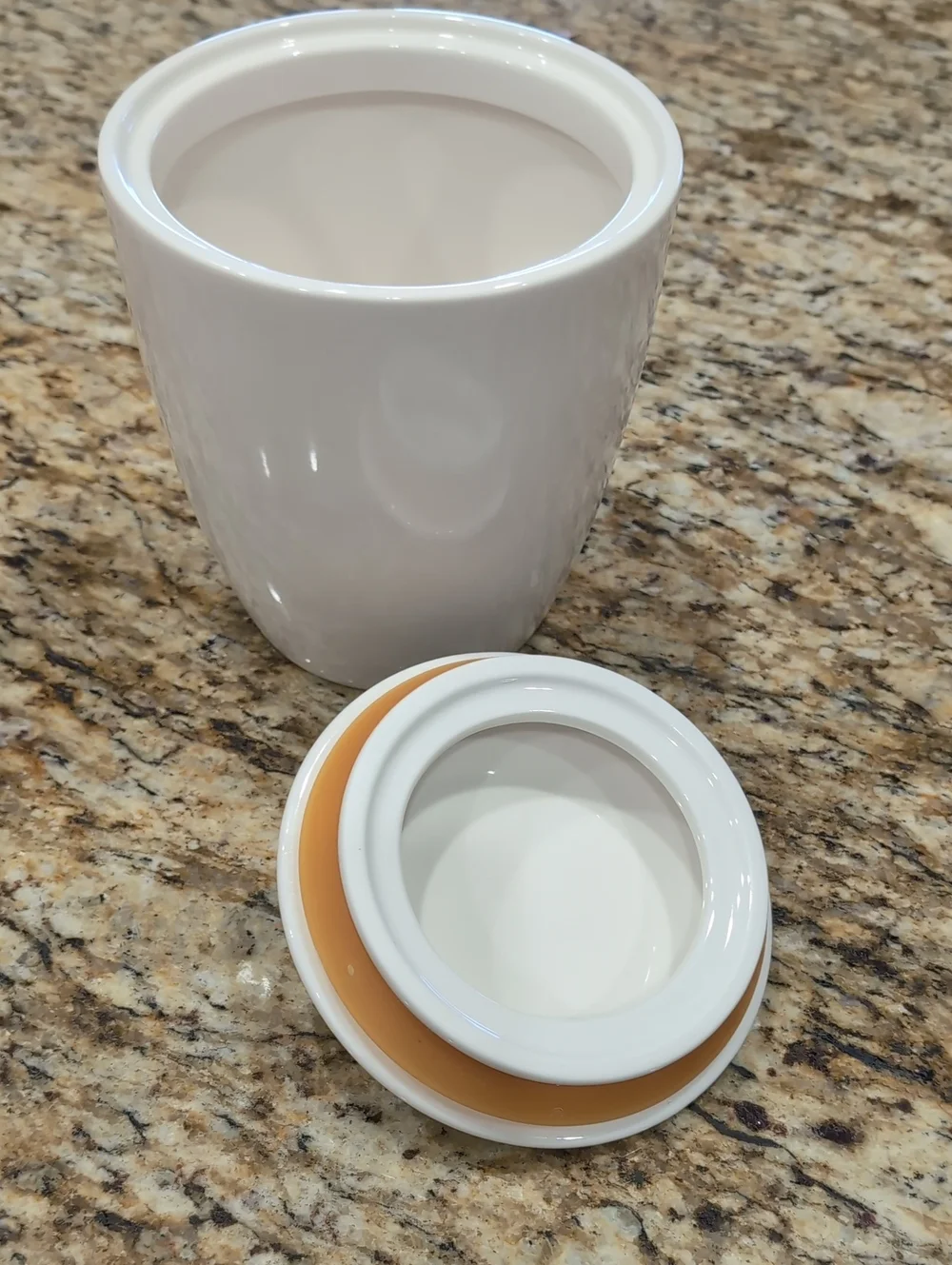 2004 Starbucks At Home Collection White Ceramic Coffee Food Storage Canister